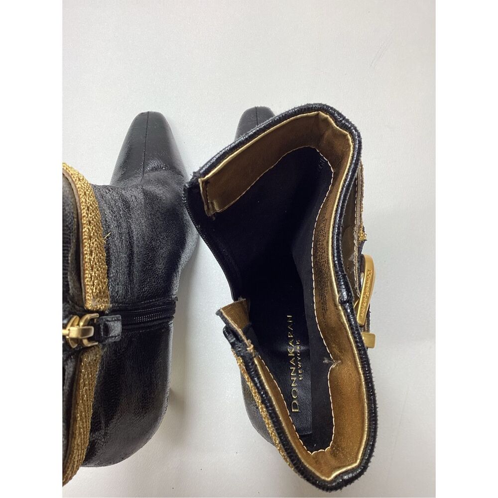 Donna‎ karan Sylvia Black & Gold stiletto  Bootie - Picture 15 of 17